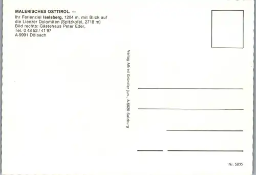 21559 - Tirol - Dölsach , Iselsberg mit Blick auf Lienzer Dolomiten , Spitzkofel , Gästehaus Peter Eder - nicht gelaufen