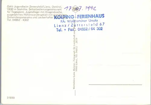 21564 - Tirol - Zettersfeld , Lienz , Jugendheim - nicht gelaufen