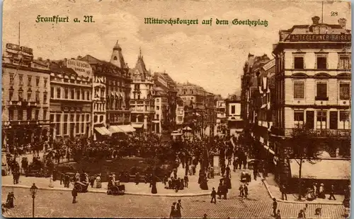 21583 - Deutschland - Frankfurt am Main , Mittwochskonzert auf dem Goetheplatz - gelaufen 1911