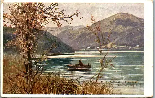 21596 - Künstlerkarte - Am Erlaufsee , signiert Karl Ludwig Prinz - gelaufen