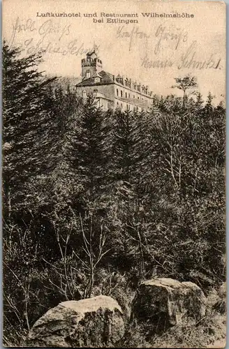 21600 - Deutschland - Ettlingen , Luftkurort und Restaurant Wilhelmshöhe - gelaufen 1904