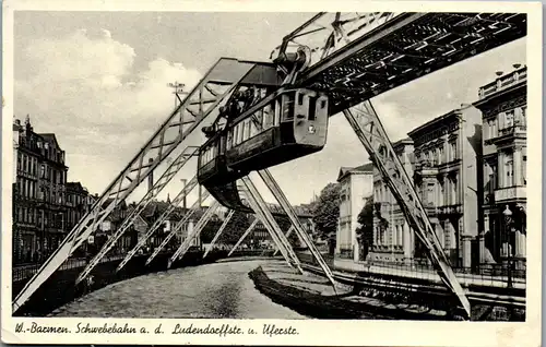 21601 - Deutschland - Wuppertal Barmen , Schwebebahn an der Ludendorffstraße u. Westufer - gelaufen