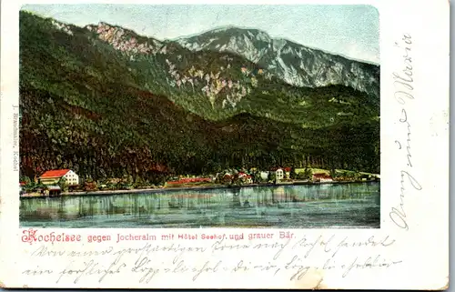 21606 - Deutschland - Kochelsee gegen Jocheralm mit Hotel Seehof und grauer Bär - gelaufen