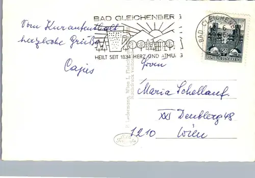 21622 - Steiermark - Gleichenberg , Heilbad - gelaufen 1966