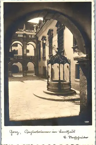 21632 - Steiermark - Graz , Brunnen im Landhaus - nicht gelaufen 1941