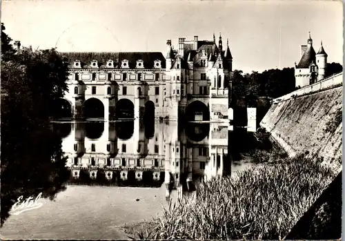 21661 - Frankreich - Chenonceaux , Le Chateau de Chenonceau , Vue sur le Facade Est - gelaufen 1958
