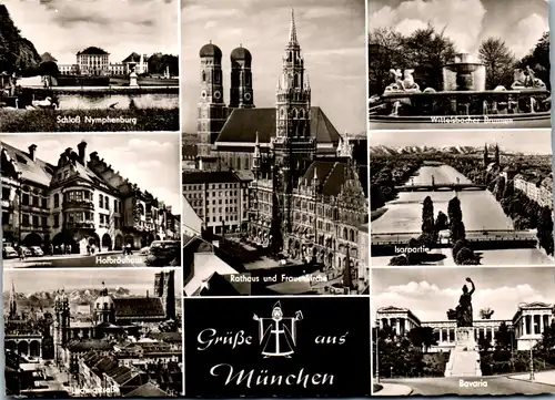 21662 - Deutschland - München , Nymphenburg , Isarpartie , Bavaria , Ludwigstraße . Mehrbildkarte - nicht gelaufen