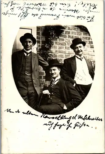 21668 -  - Aufnahme Drei Herren - gelaufen 1913