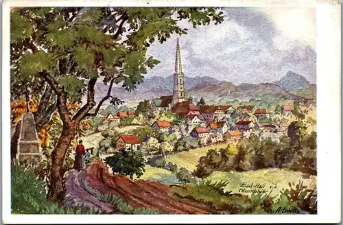 21671 - Künstlerkarte - Bad Hall , Eduardshöhe , signiert Alois Lebeda - nicht gelaufen