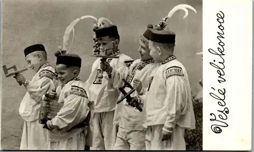 21677 - Tracht - Tschechische Republik , Vesele Velikonoce , Brauchtum - gelaufen 1973