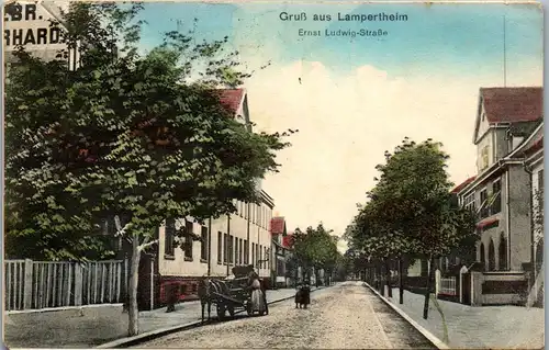 21681 - Deutschland - Lampertheim , Ernst Ludwig Straße - gelaufen 1925