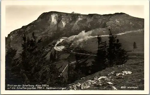 21686 - Salzburg - Blick von der Schafberg Alpe auf die Schafbergspitze , Dampflokomotive - gelaufen