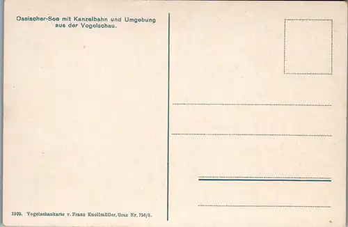 21693 - Kärnten - Ossiacher See mit Kanzelbahn und Umgebung aus der Vogelschau - nicht gelaufen 1929