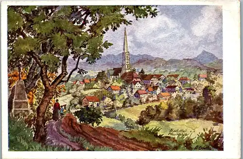 21694 - Künstlerkarte - Bad Hall , Eduardshöhe , signiert Alois Lebeda - nicht gelaufen