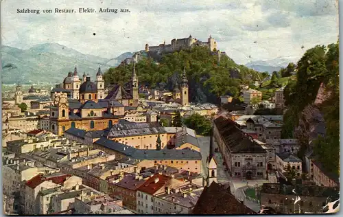 21698 - Salzburg - von Restaur. Elektr. Aufzug aus - gelaufen 1922