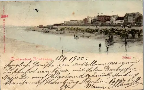 21702 - Deutschland - Nordseebad Norderney , Strand - gelaufen 1900