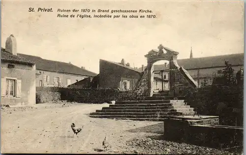 21707 - Frankreich - St. Privat , Ruine de l' eglise , incendiee par les obus en 1870 - nicht gelaufen