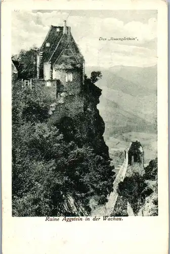 21717 - Niederösterreich - Ruine Aggstein in der Wachau , Das Rosengärtlein - nicht gelaufen 1925