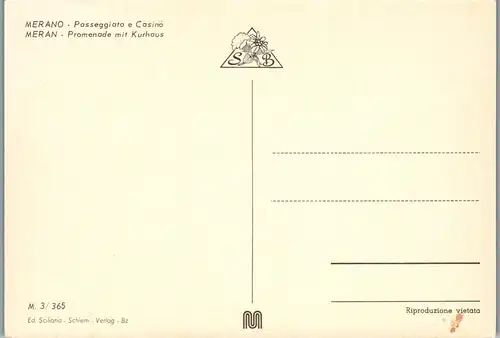 21733 - Italien - Meran , Passeggiata e Casino , Promenade mit Kurhaus - nicht gelaufen