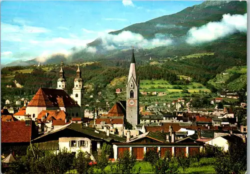 21753 - Italien - Brixen , Bressanone con Duomo e Torre bianca , Nel fondo il Monte Pascolo , Rondella , Radlsee  - gelaufen 1967