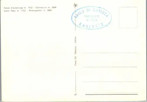 21792 - Italien - Passo Costalunga , Catinaccio , Karer Pass , Rosengarten - nicht gelaufen