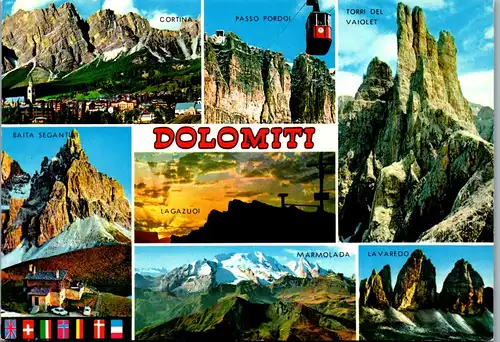 21802 - Italien - Cortina , Passo Pordoi , Baita Seagntini , La Gazuoi , Marmolada , Mehrbildkarte - nicht gelaufen