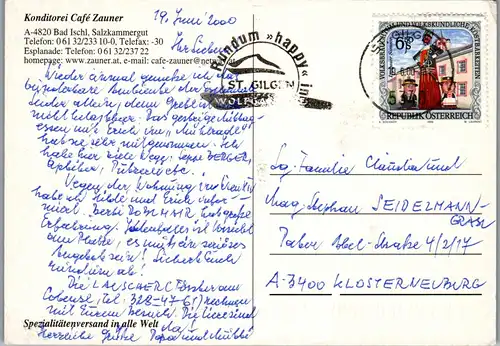 21845 - Oberösterreich - Bad Ischl , Konditorei Zauner - gelaufen 2000