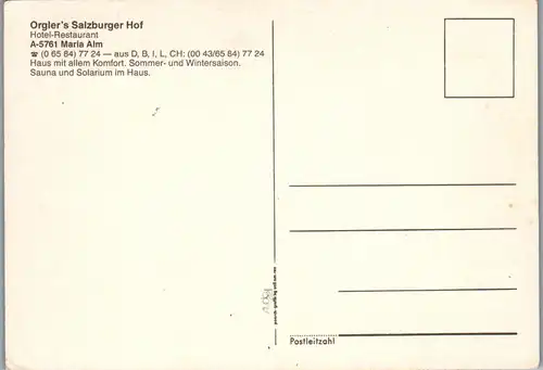 21882 - Salzburg - Maria Alm , Orgler's Salzburger Hof , Hotel Restaurant - nicht gelaufen