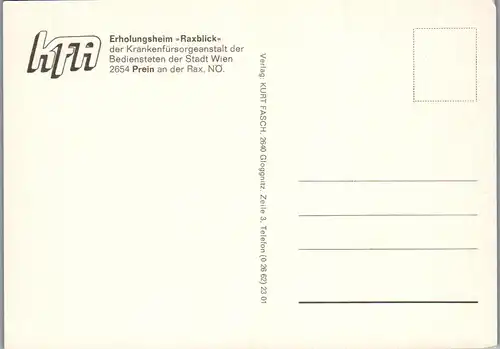 21900 - Niederösterreich - Prein an der Rax , Erholungsheim Raxblick der Krankenfürsorgeanstalt d. Bediensteten Wien , KFA - nicht gelaufen