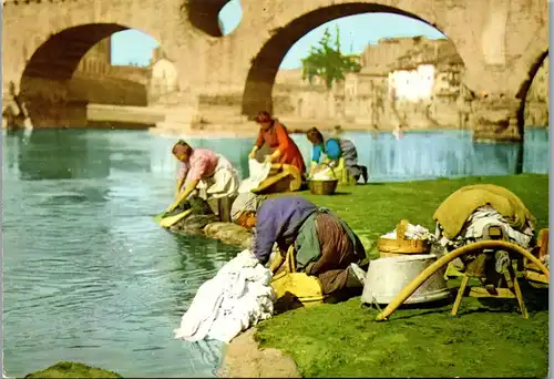 21958 - Italien - Verona scomparsa , Le lavandaie al Ponte Pietra - nicht gelaufen