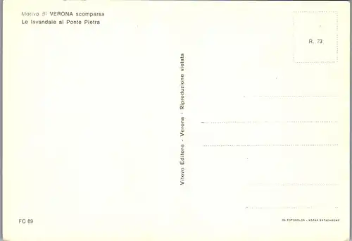 21958 - Italien - Verona scomparsa , Le lavandaie al Ponte Pietra - nicht gelaufen