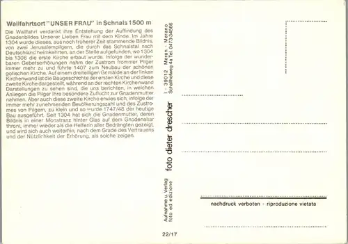 21974 - Italien - Schnals , Wallfahrtsort Unser Frau - nicht gelaufen