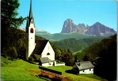 21992 - Italien - Ortisei , Val Gardena , S. Giacomo verso il Sassolungo , St. Ulrich , St. Jakob gegen Langkofel - gelaufen