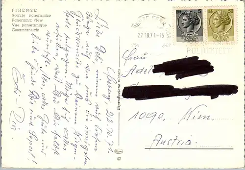 22053 - Italien - Firenze , Scorcio panoramico - gelaufen 1971
