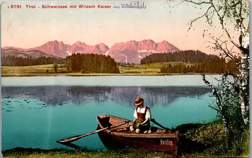 22091 - Tirol - Schwarzsee mit Wildem Kaiser - gelaufen 1927