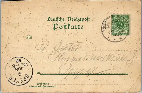 22108 - Deutschland - Schwetzingen , Gasthof zum Erbprinzen , Moschee mit Merkurtempel , Bachuskinder - gelaufen 1897