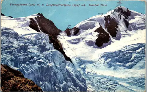 22114 - Tirol - Vernaglwand u. Langtaufererspitze , Ötztal - gelaufen 1926