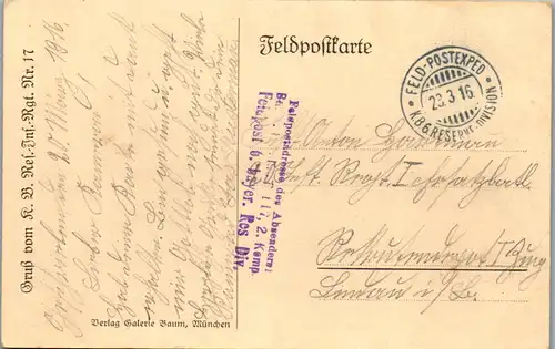 22115 -  - Feldpostkarte , Stempel - gelaufen 1916