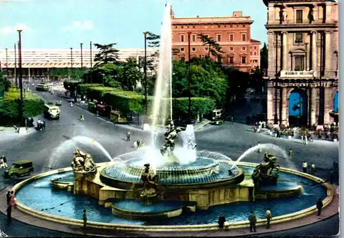 22138 - Italien - Rom , Piazza Esedra , Brunnen , Springbrunnen - nicht gelaufen