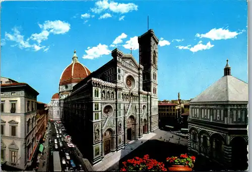 22143 - Italien - Firenze , Duomo e Battistero , Dom und Taufkirche - gelaufen