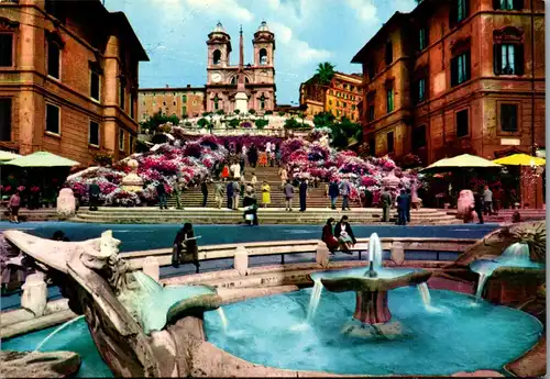 22147 - Italien - Rom , Piazza di Spagna , Trinita dei Monti - nicht gelaufen