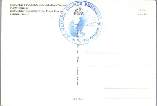 22165 - Italien - Bozen vista dal Monte Penegal - nicht gelaufen