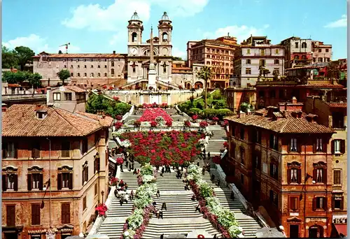 22167 - Italien - Rom , Piazza di Spagna , Trinita dei Monti - nicht gelaufen