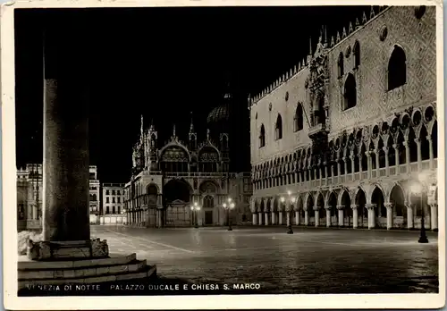 22183 - Italien - Venezia di Notte , Palazzo Ducale e Chiesa S. Marco  - nicht gelaufen