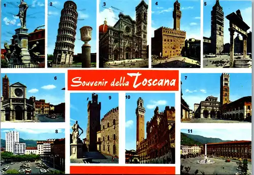 22189 - Italien - Livorno , Quattro Mori , Pisa Torre Pentente , Firenze Duomo , Pistoia Piazza del Duomo , Massa  - gelaufen 1989