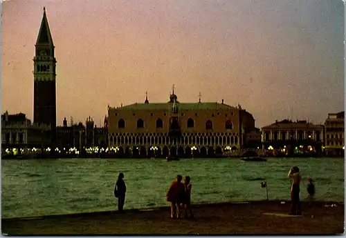 22190 - Italien - Venezia , Tramonto sul Molo di S. Marco , Sonnenuntergang - gelaufen 1992