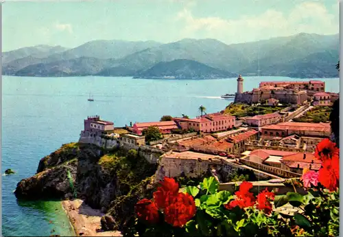 22195 - Italien - Isola d' Elba , Portoferraio , Spiaggia Le Viste e Forte Stella , Strand , Festung - nicht gelaufen
