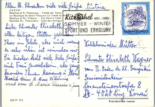 22196 - Italien - Assisi , Basilica di San Francesco , Tomba del santo , Grab des Heiligen Franziskus - gelaufen 1973