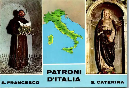 22197 - Heilige - Italien , Patroni d' Italia , S. Francesco , S. Caterina - nicht gelaufen