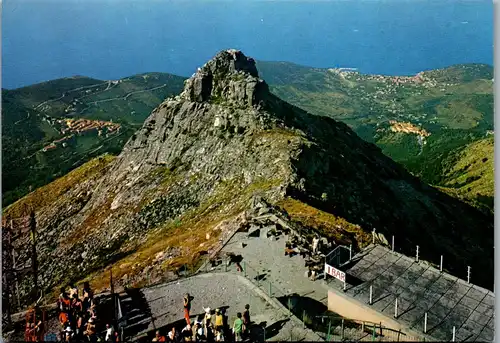 22199 - Italien - Isola d' Elba , Monte Capanne , Arrivo Cabinovia , Nello sfondo Marciana , Poggio e Marina  - nicht gelaufen